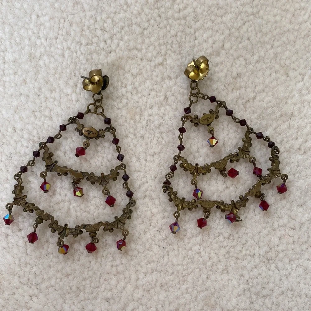 Sorrelli Vintage Tiered Chandelier Swarovski Crystal Statement Earrings - Picture 7 of 9